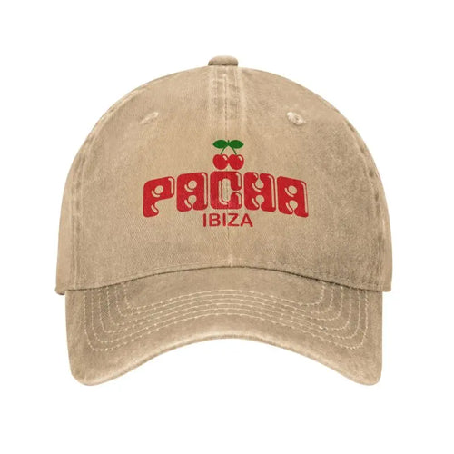 Preppy Cherry PACHA IBIZA Baseball Cap Unisex Cotton Denim