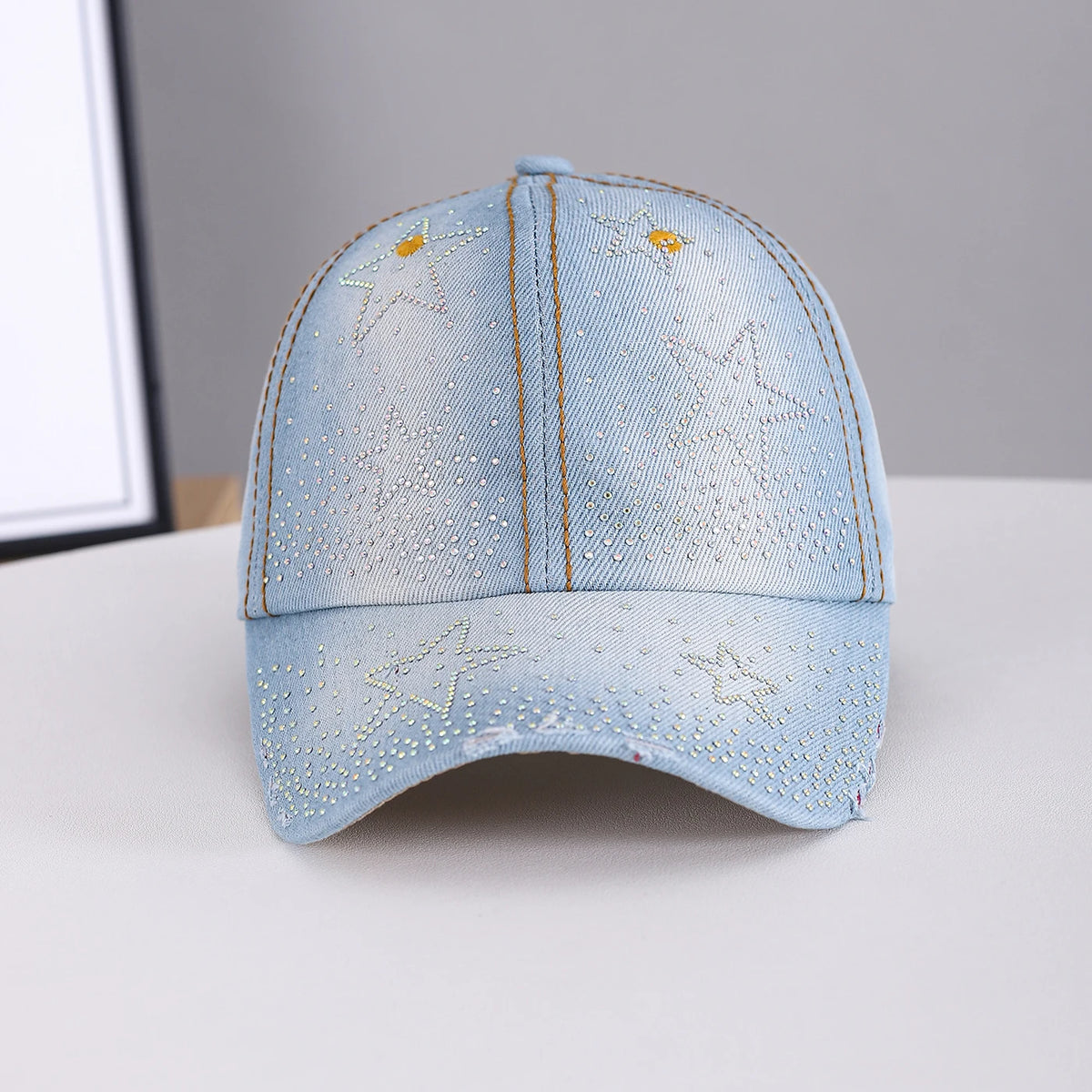 Vintage Chic Style Star-Shaped Rhinestone Five-Pointed Star Baseball Cap