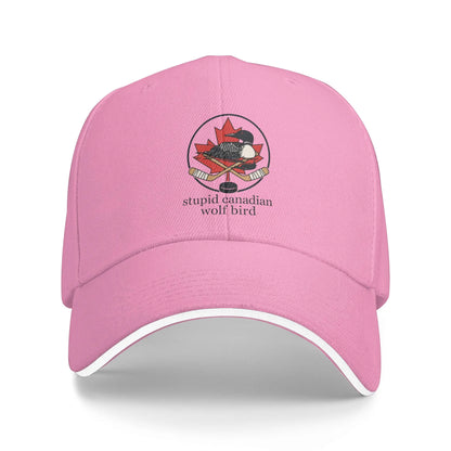 Stupid Canadian Wolf Bird Says Ice Out Baseball Cap
