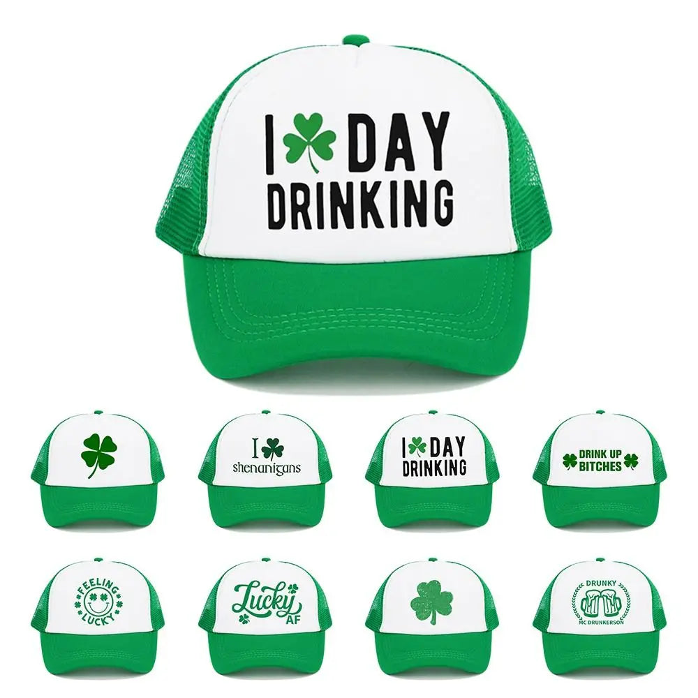 Casual Green Velvet Clover Shamrock Hat Baseball Cap