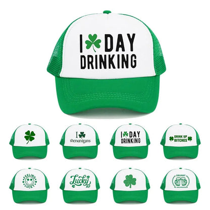Casual Green Velvet Clover Shamrock Hat Baseball Cap