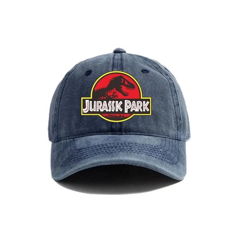Jurassic Park Baseball Cap Distressed Hats Cap Dinosaur Men Retro