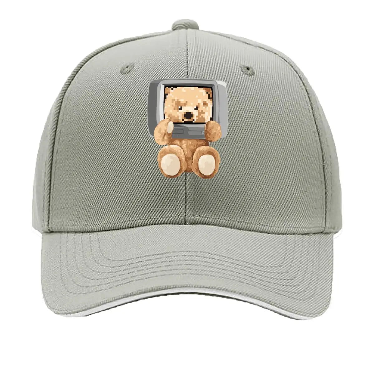 Kawaii Pixel Bear Computer Screen Cute Retro Art Baseball Cap