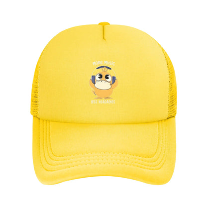 Pokemon Psyduck Pattern Trucker Hats Hip-Hop Mesh Baseball Caps