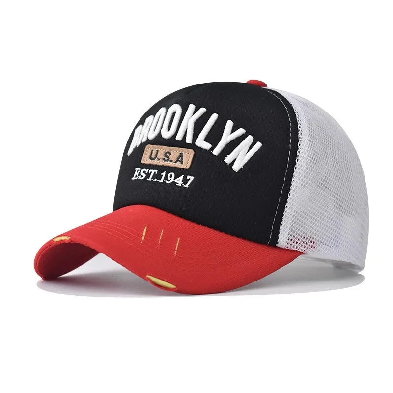 BROOKLYN USA 3D Embroidery Shade Spring Autumn Cap Baseball Cap