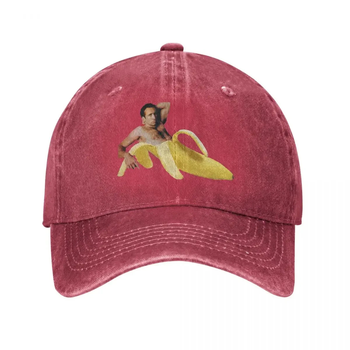 Spring Summer Men Women Nicolas Cage Banana Pattern Ponytail Baseball Cap