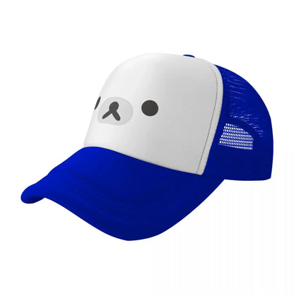New Cartoon Rilakkuma Bear Face Mouth Unisex Mesh Baseball Cap