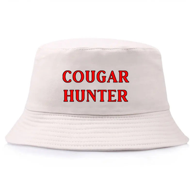 Cougar Hunter Bucket Hat Funny Retro Vibes Printed Sun Hat For Men Women