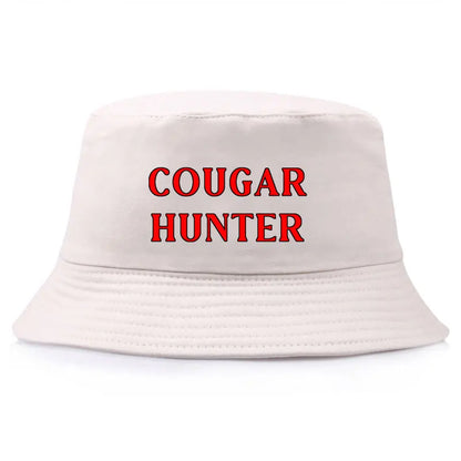 Cougar Hunter Bucket Hat Funny Retro Vibes Printed Sun Hat For Men Women