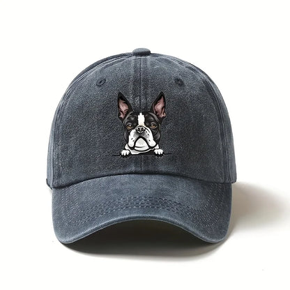 Cute Boston Dog Printed Baseball Hat