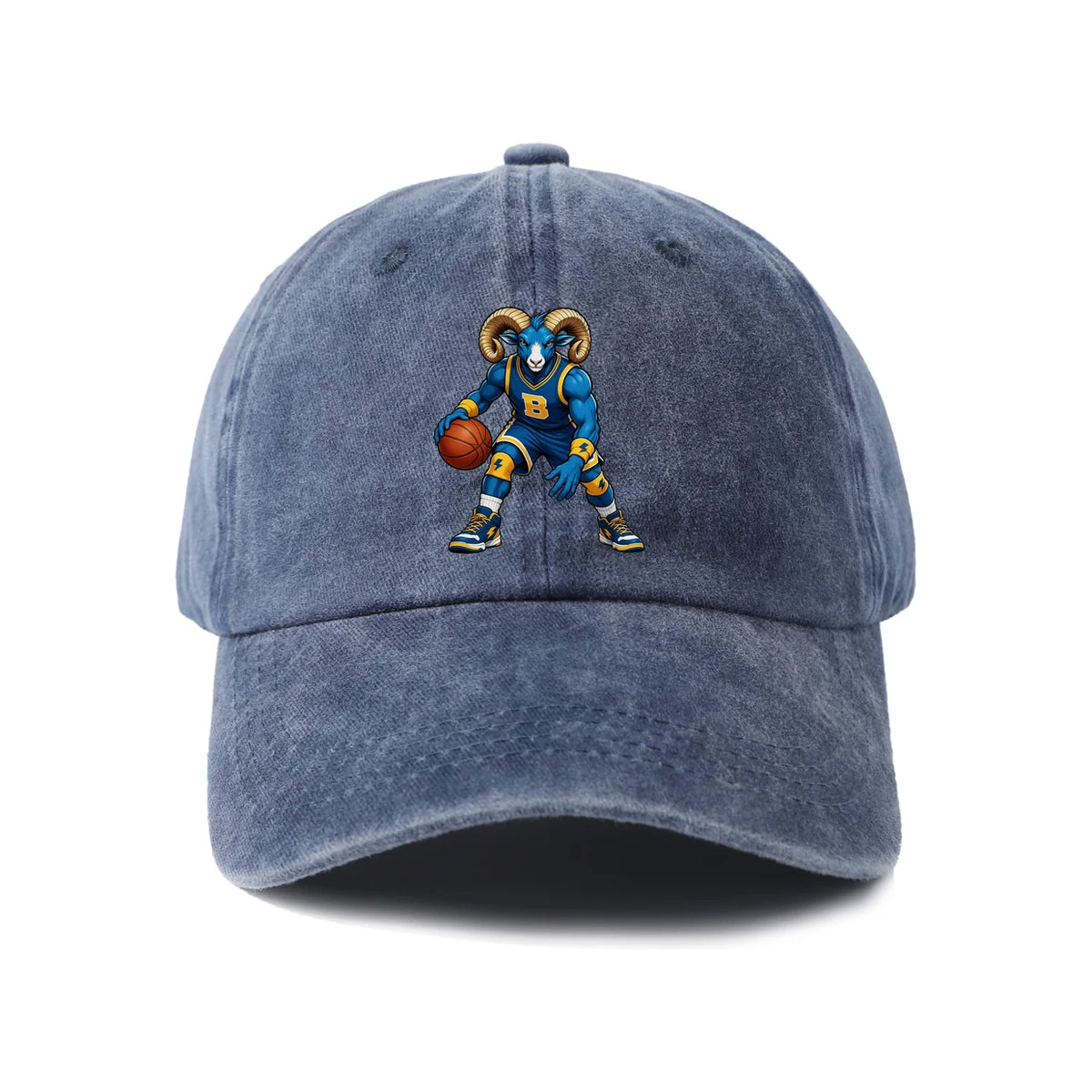 Basketball Ram Mascot Letter B Baseball Cap