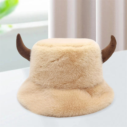 Warm Faux Fur Bucket Hats for Unisex Stylish Winter Headwear with Ear Flaps