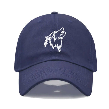 Wolf Embroidered Baseball Cap For Women Men