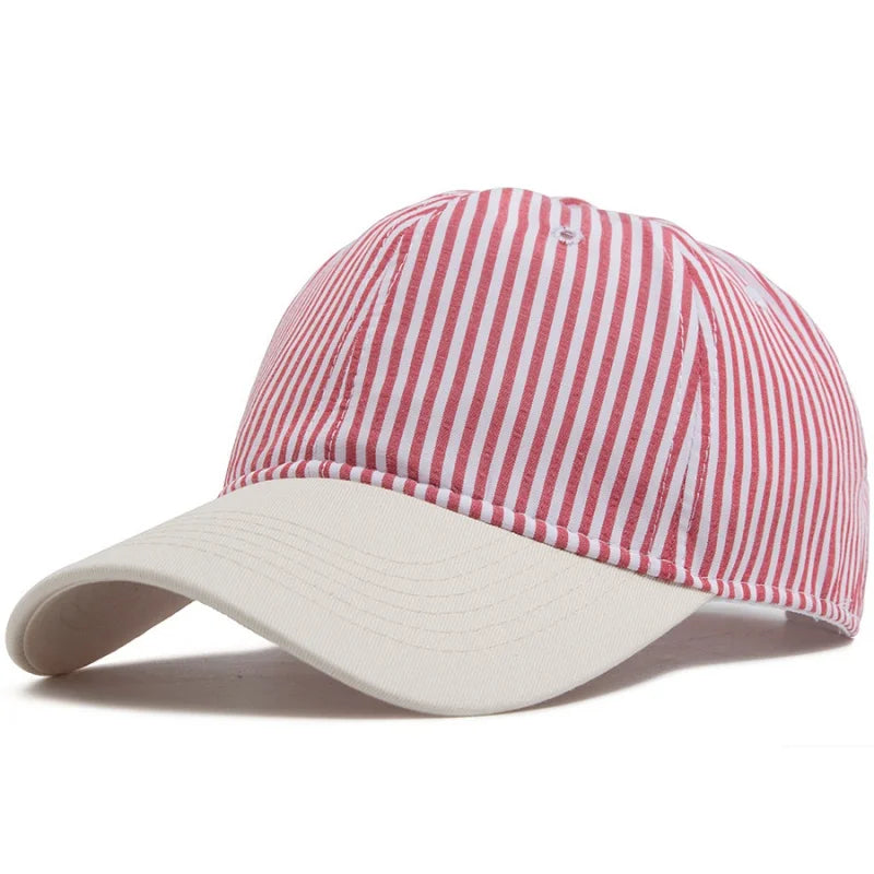 Fashion Korean Style Striped Soft Top Baseball Cap