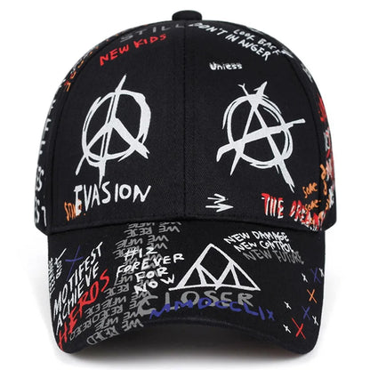 Graffiti Duckbill Hat, Men's And Women's Street Photography Versatile Printed Baseball Cap