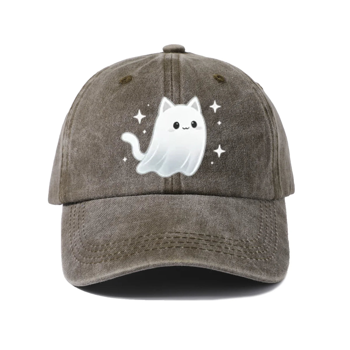Cute Ghost Cat Graphic Baseball Cap