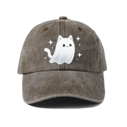 Cute Ghost Cat Graphic Baseball Cap