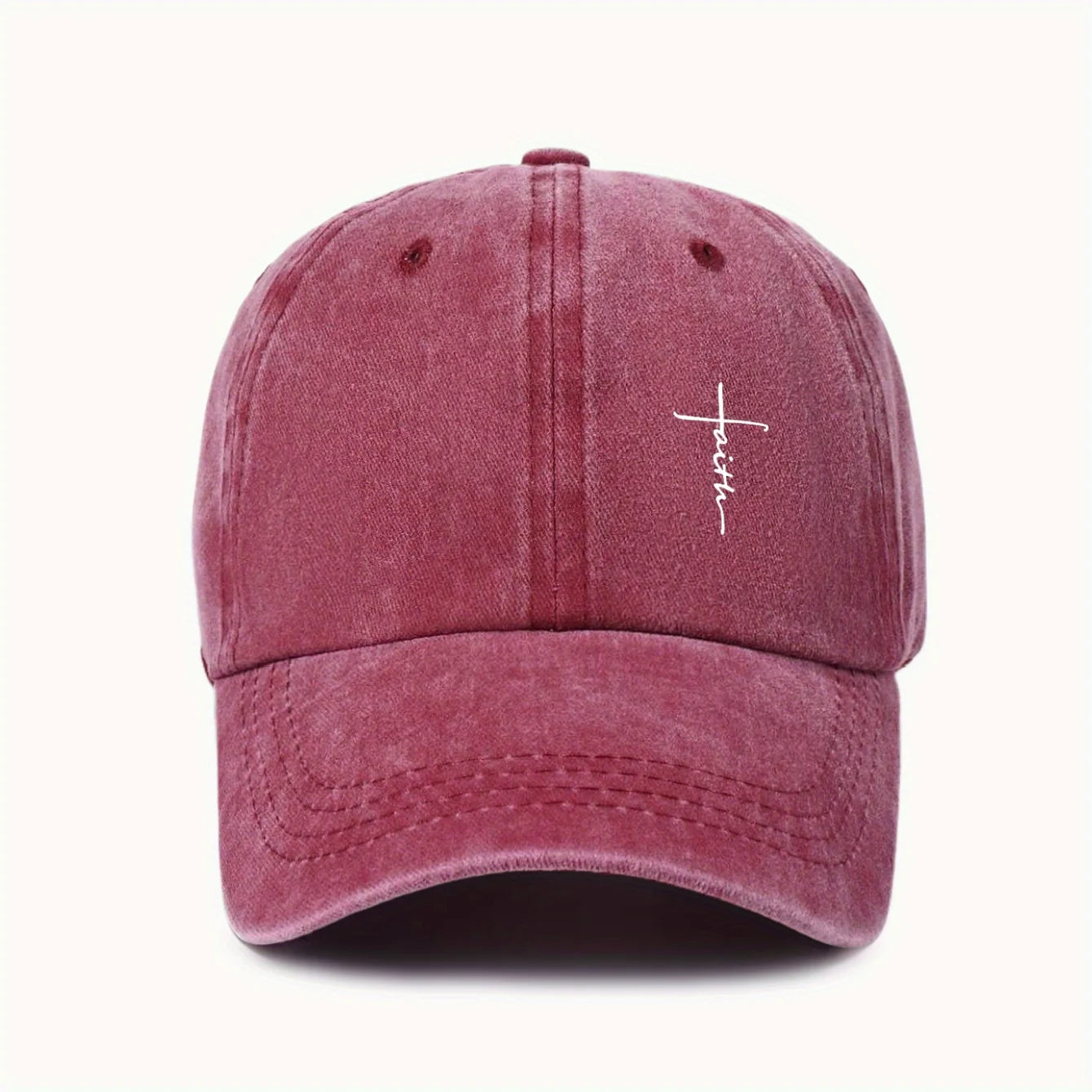 Baseball Cap With Cross Printting Adjustable Outdoor Dad Hat