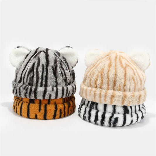 Autumn Winter Acrylic Print Thicken Knitted Hat