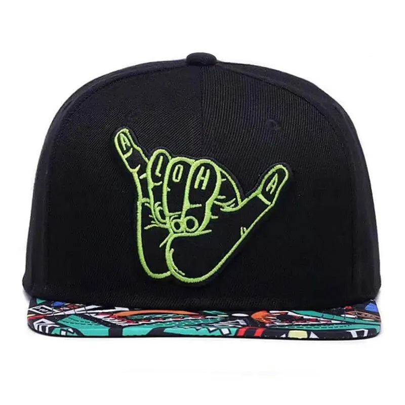 Unisex Green Fingers 6 Embroidery Hip-hop Hats Adjustable Baseball Caps Snapback Hat