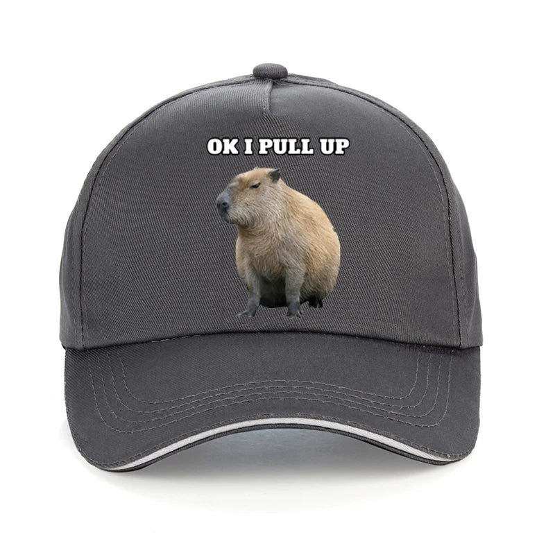 OK I Pull Up Capybara Baseball Cap