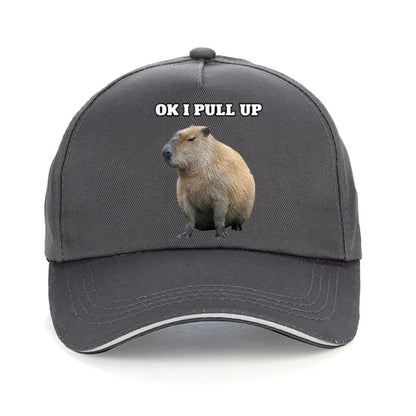OK I Pull Up Capybara Baseball Cap