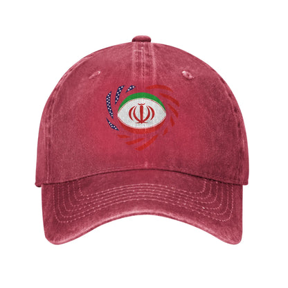 Iranian American Multinational Patriot Flag Casual Baseball Cap