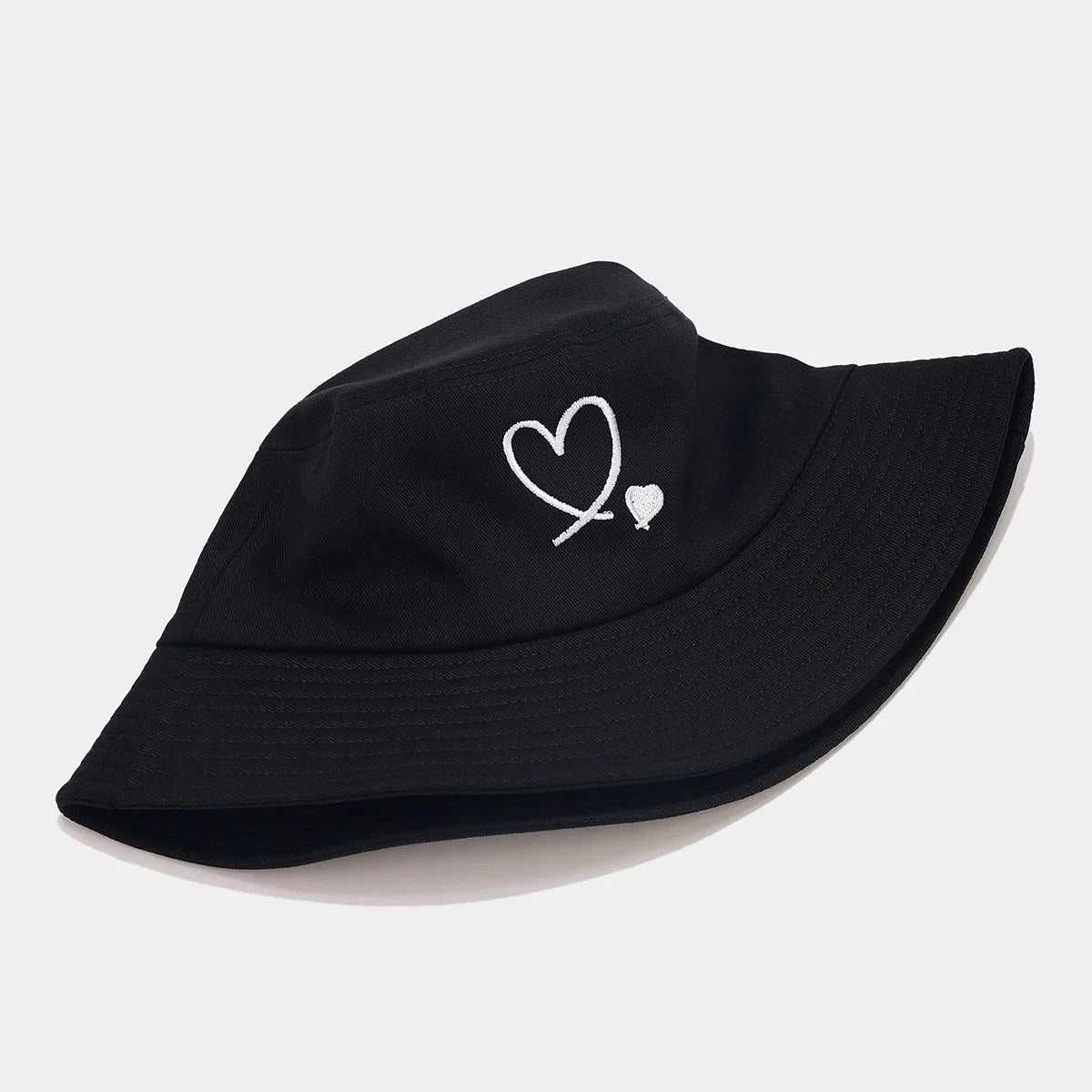 Men And Women's Bucket Hat with Heart Embroidery Bucket Hats Fisherman Caps