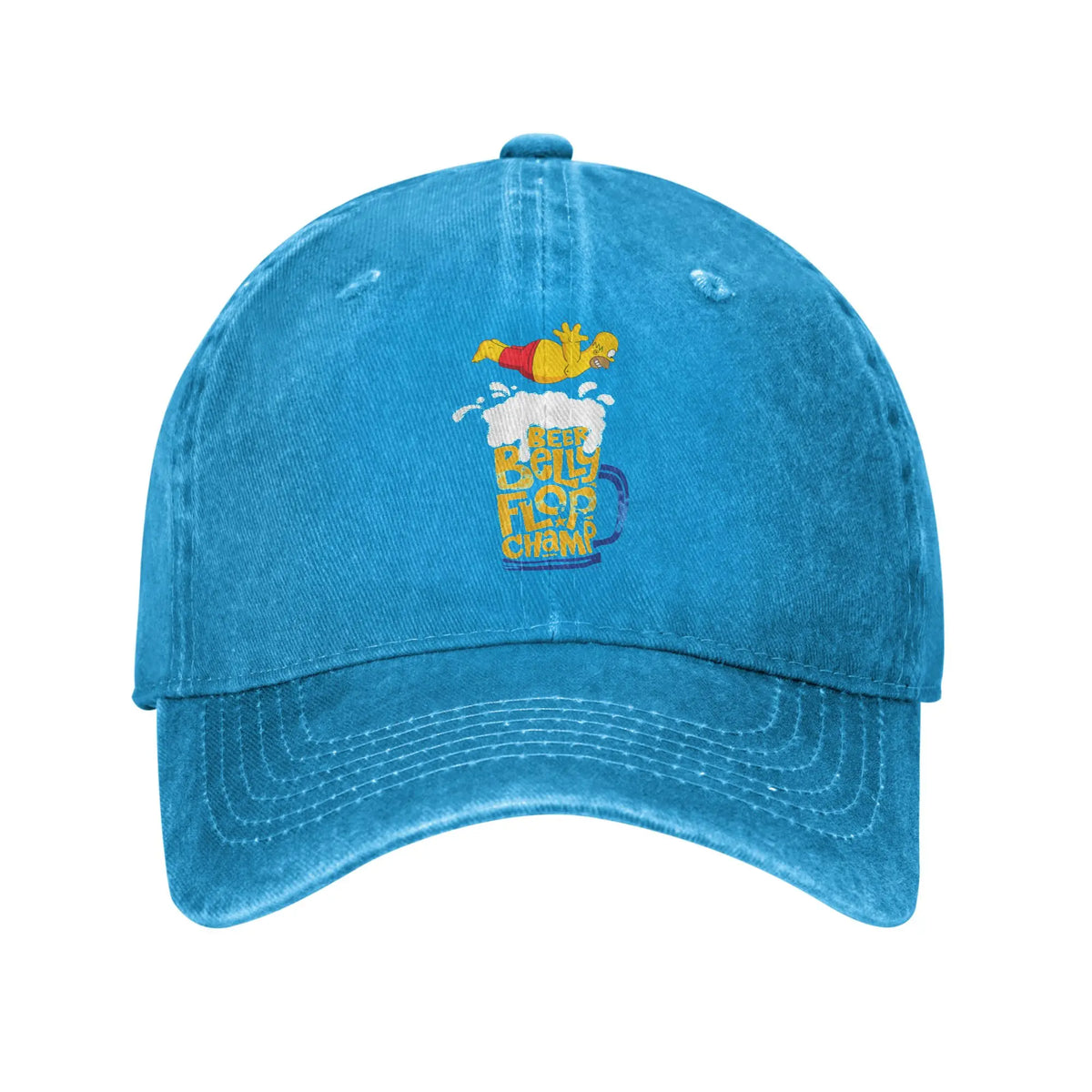 The S-simpson Homer Beer Belly Flop Champ Washed Baseball Cap