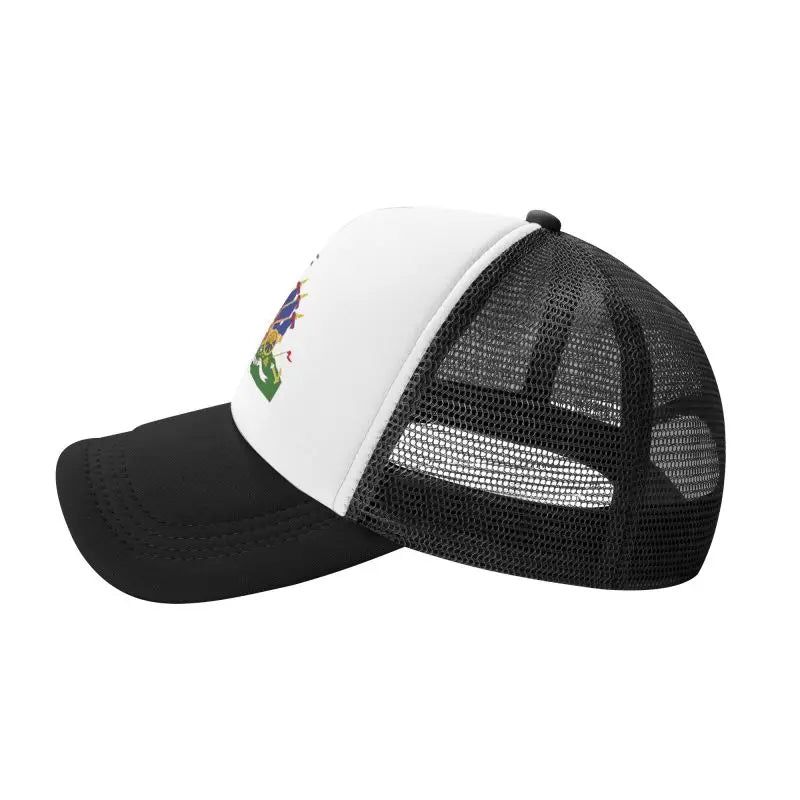 Haitian Flag Printed Mesh Baseball Cap