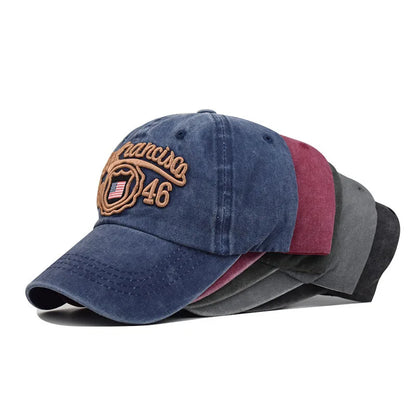 Cross-border New Cotton American Flag Distressed Washed Baseball Cap