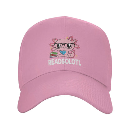 Readsolotl Axolotl Book Lover Funny Reading Baseball Cap