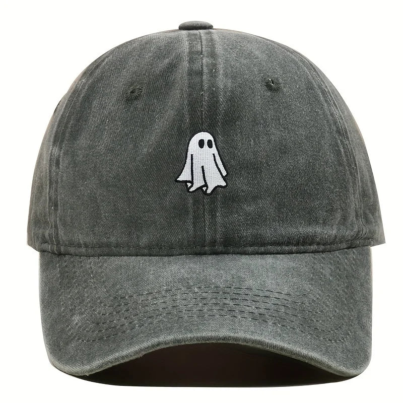 Baseball Hat With Cute Ghost Pattern Simple Style