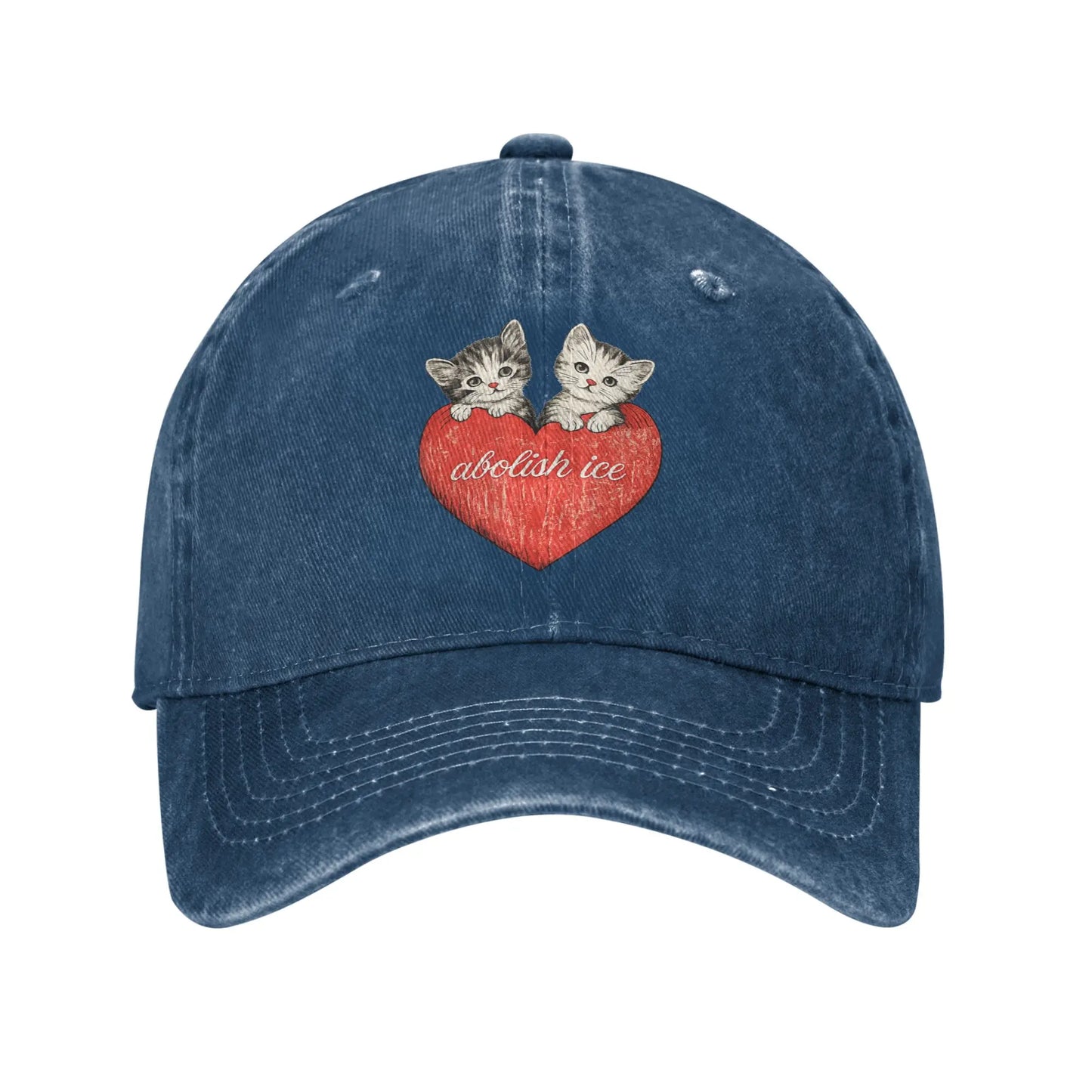 Abolish ICE Cat Heart Sun Baseball Cap