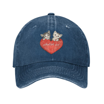 Abolish ICE Cat Heart Sun Baseball Cap