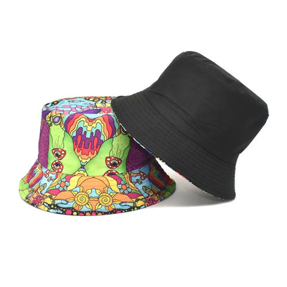 Fashion Floral Print Hip Hop Street Bucket Hat