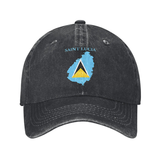 Saint Lucia Flag Sun Baseball Cap