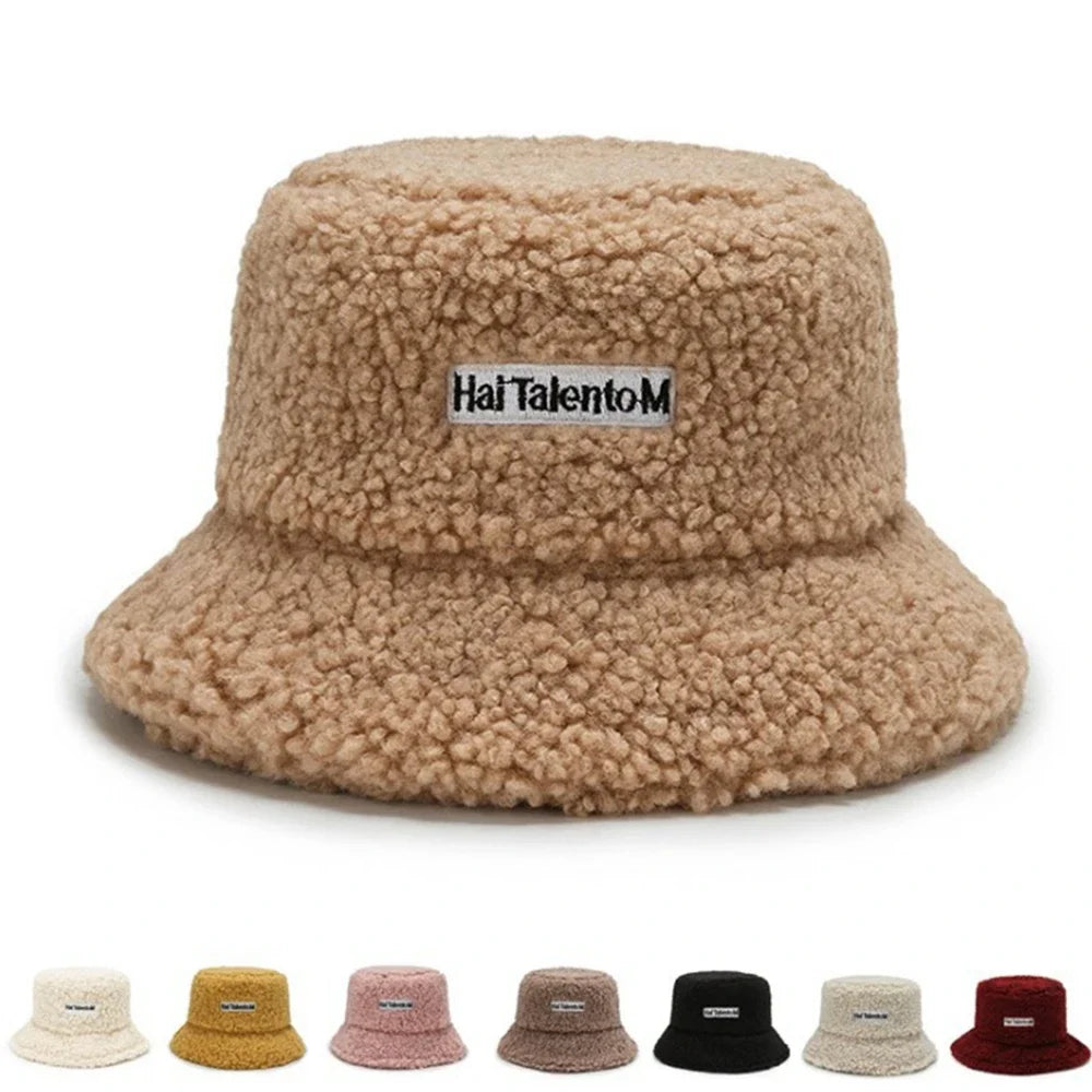 Warm Bucket Hat Unisex Winter Fleece Fisherman Cap