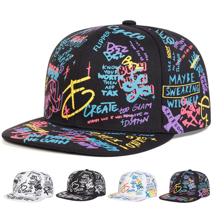 Unisex 88 Letter Graffiti Print Hip-hop Hats Fashion Spring Autumn