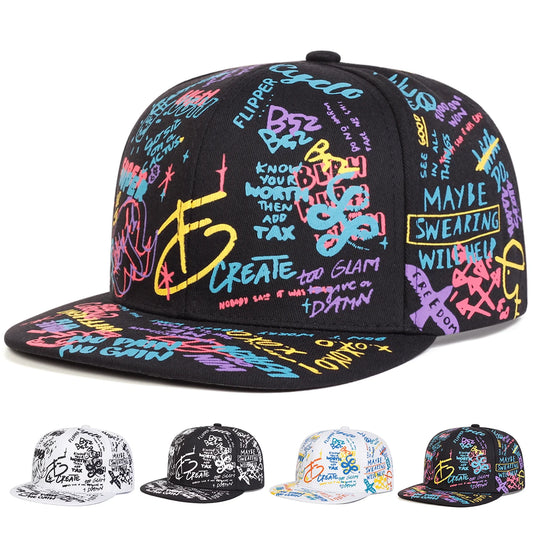 Unisex 88 Letter Graffiti Print Hip-hop Hats Fashion Spring Autumn