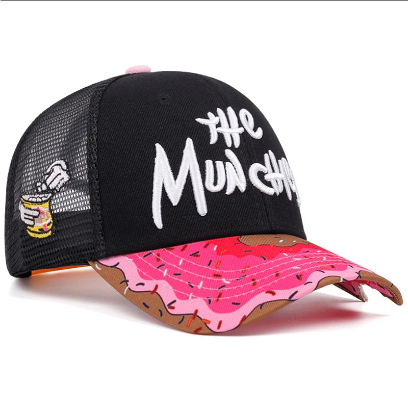 THE Donut Embroidered Breathable Cotton Mesh Hat Baseball Hat