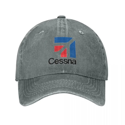 Cessna Logo Baseball Cap American Aircraft Manufacturer y2k Retro Men