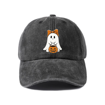 Ghost Girl with Pumpkin Graphic Baseball Cap