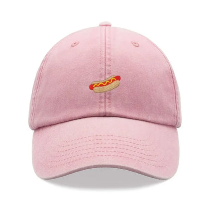Hotdog Baseball Cap Vintage Washed Unisex Dad Hat