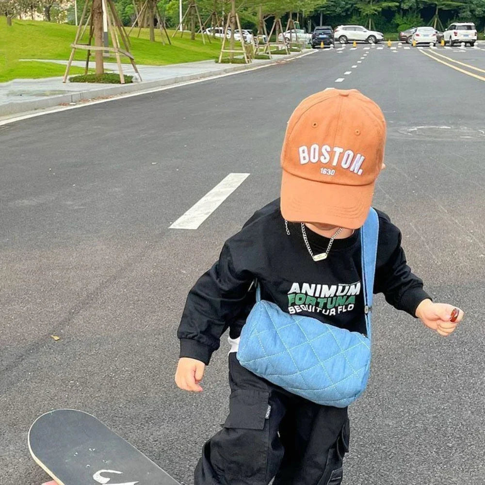 Solid Letter Kids Baseball Cap