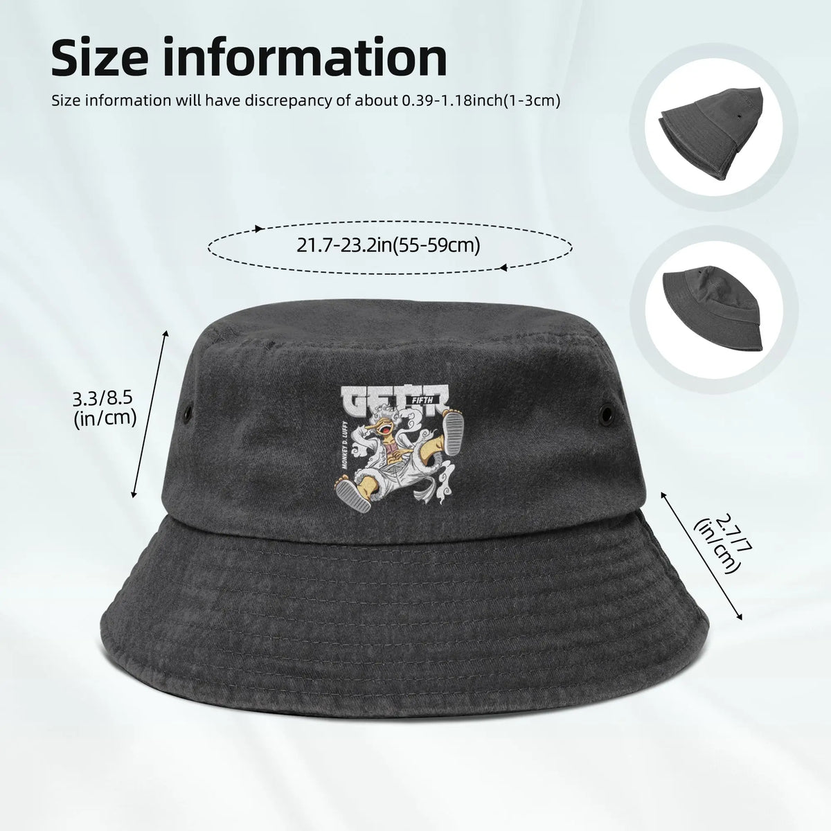 Luffy Gear Fifth Anime Bucket Hats One Piece