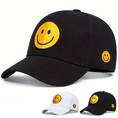 Unisex Smiling Face Embroidery Baseball Caps