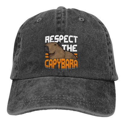 Pure Color Dad Hats Respect The Capybara Baseball Caps