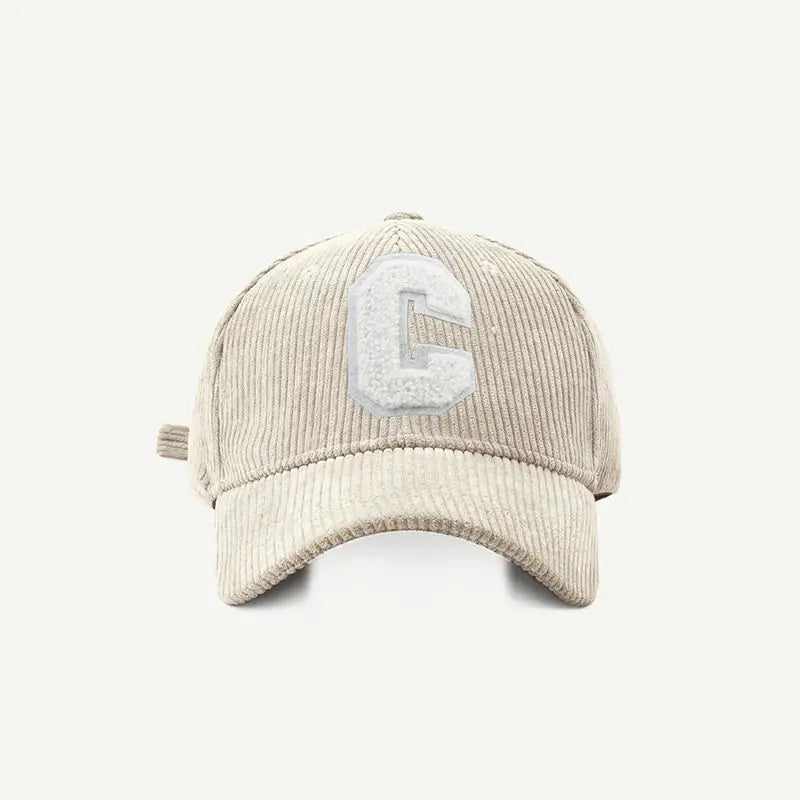 New Corduroy Baseball Cap Ladirs Fashion C Letter Baseball Caps