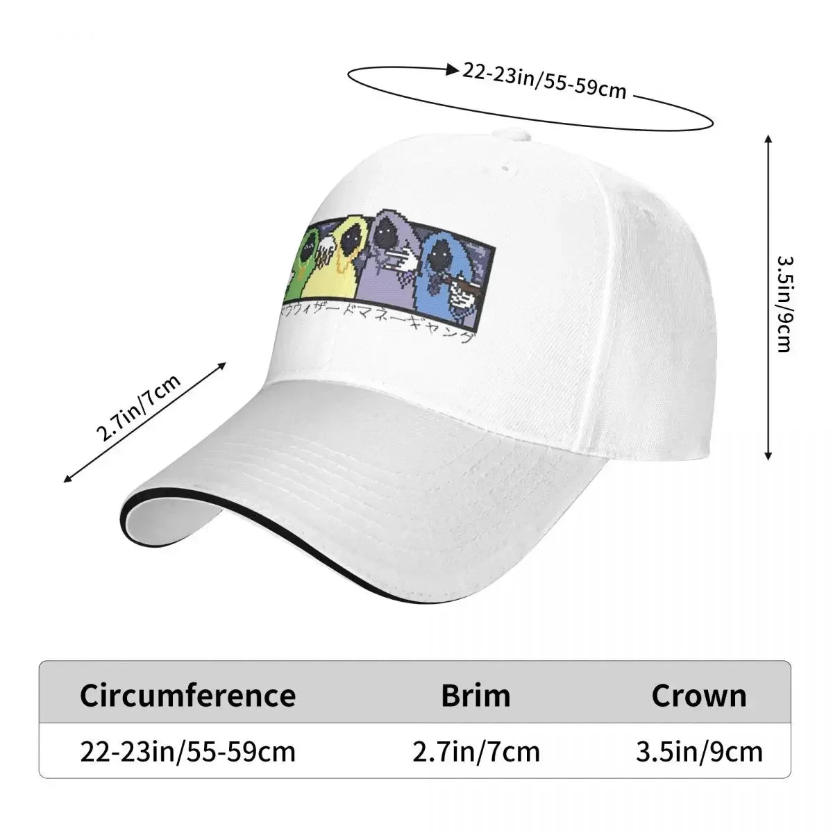 SHADOW WIZARD MONEY GANG Pixel Art Cap Fashion Casual Baseball Caps